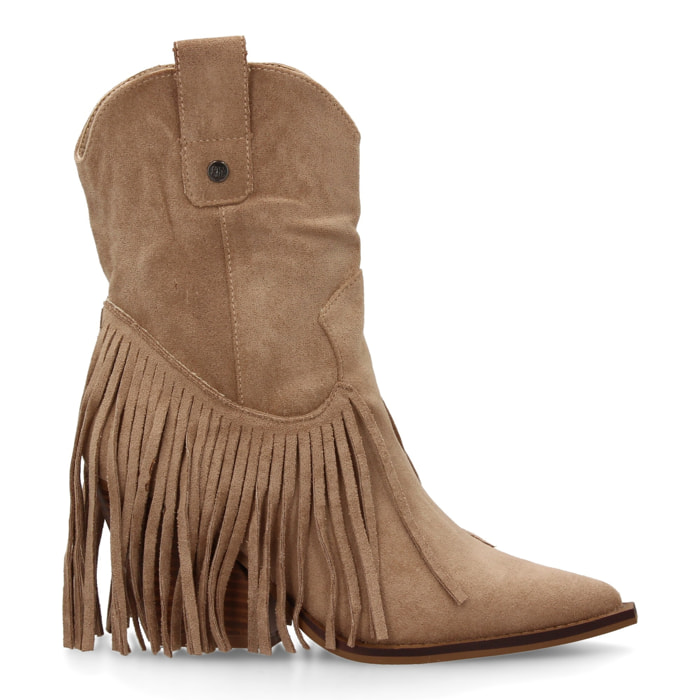 Botin mujer con flecos estilo cowboy