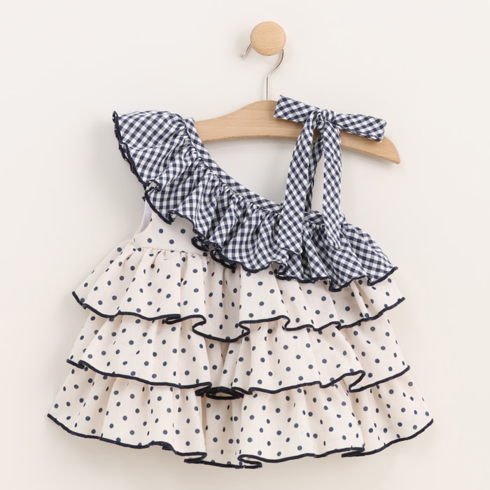 Vestido - blanco y azul marino