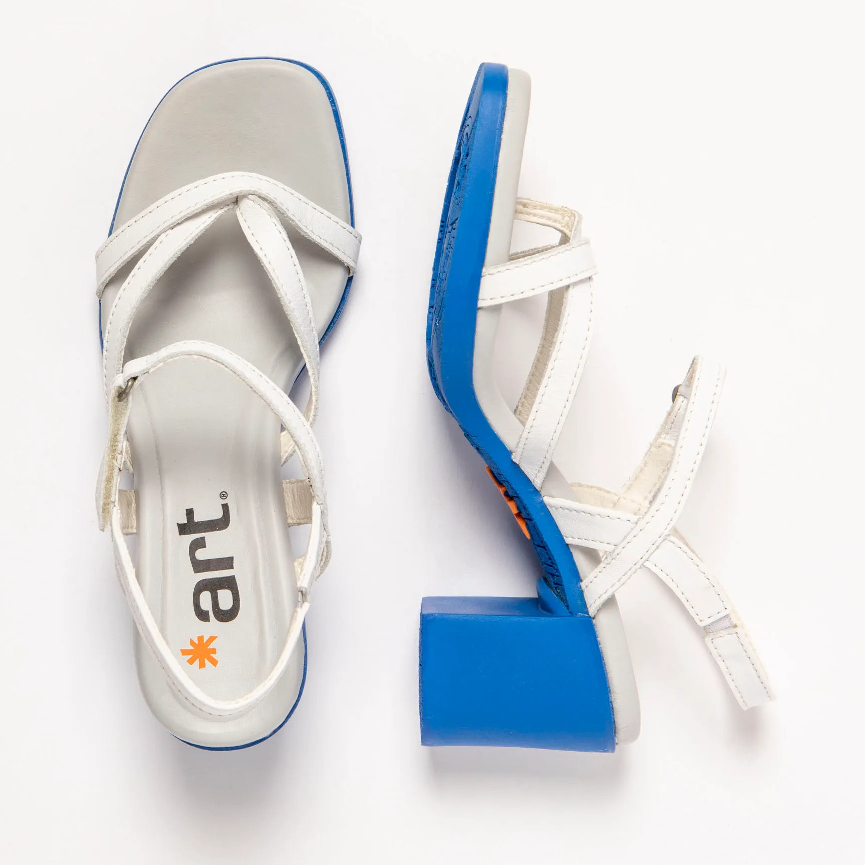 Sandalias con tacón 1844 NAPPA WHITE-BLUE/ CANNES color White-blue