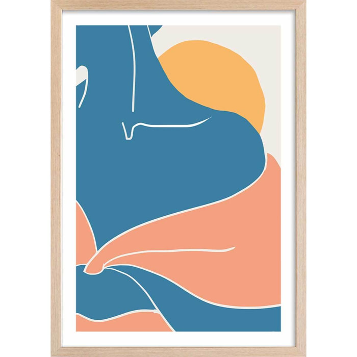 Affiche Douceur d'été Affiche + cadre en bois - Chêne