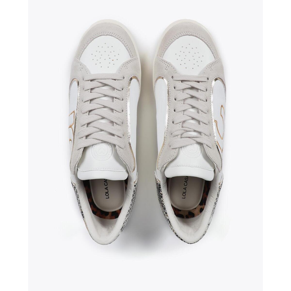 Sneakers con Dettagli Effetto Serpente e Pelle