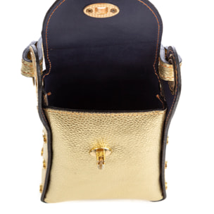 Alviano bolso de mano mujer. Piel auténtica Dollaro acabado lacado.