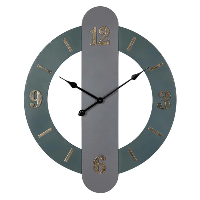 Reloj Pared Metal Gris Dorado 59x4x71 Cm