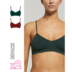 Brassiere seamless con spalline sottili X2
