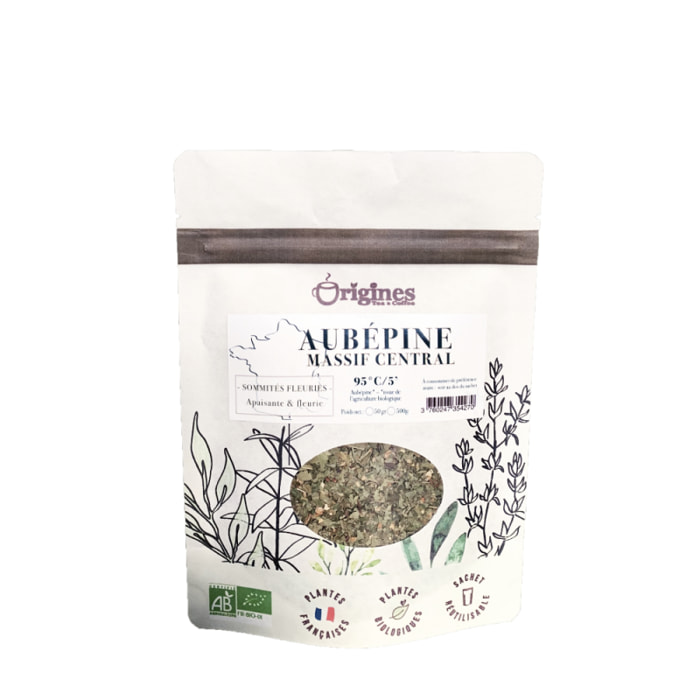 Aubépine du Massif Central - Plantes naturelles Bio françaises - Sachet 50g