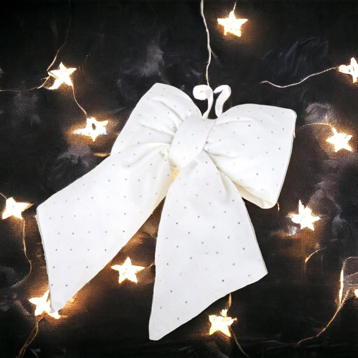 Fiocco con Diamanti - Pezzi 3 - Colore Bianco - 29x6,5Hx21cm - Bianchi Dino