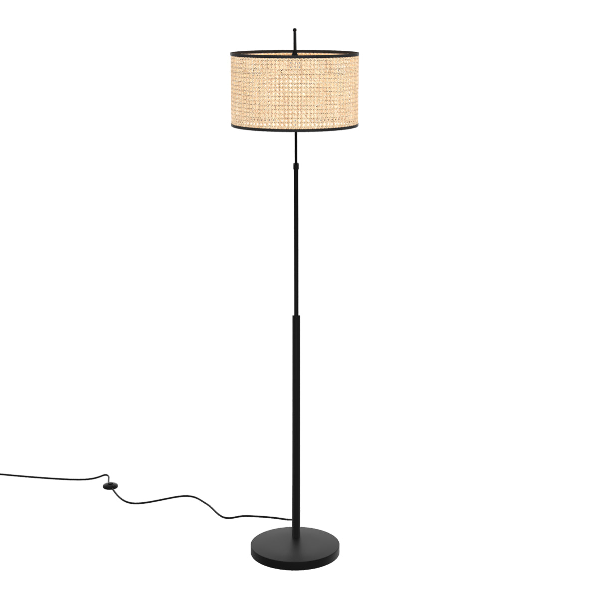 Lampadaire en rotin et métal - Aimée