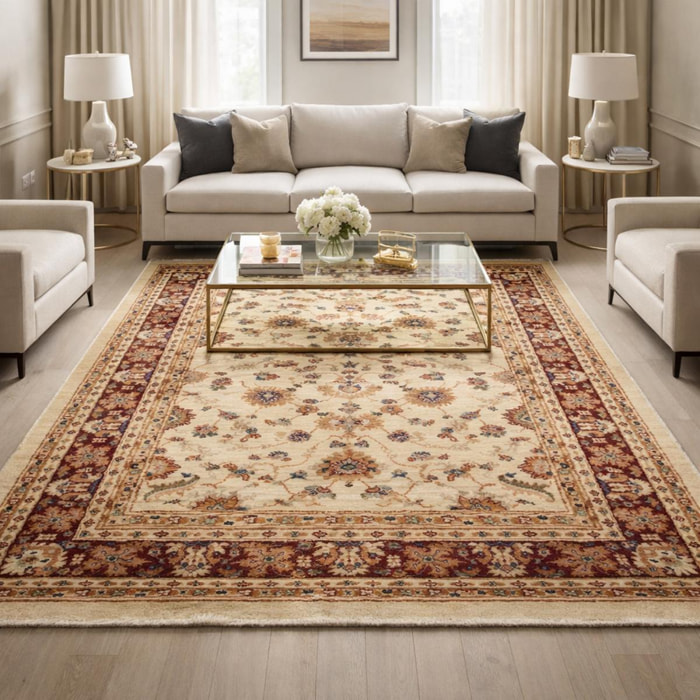 Tapis épais de 120x180 aux motif floraux traditionnels orientaux