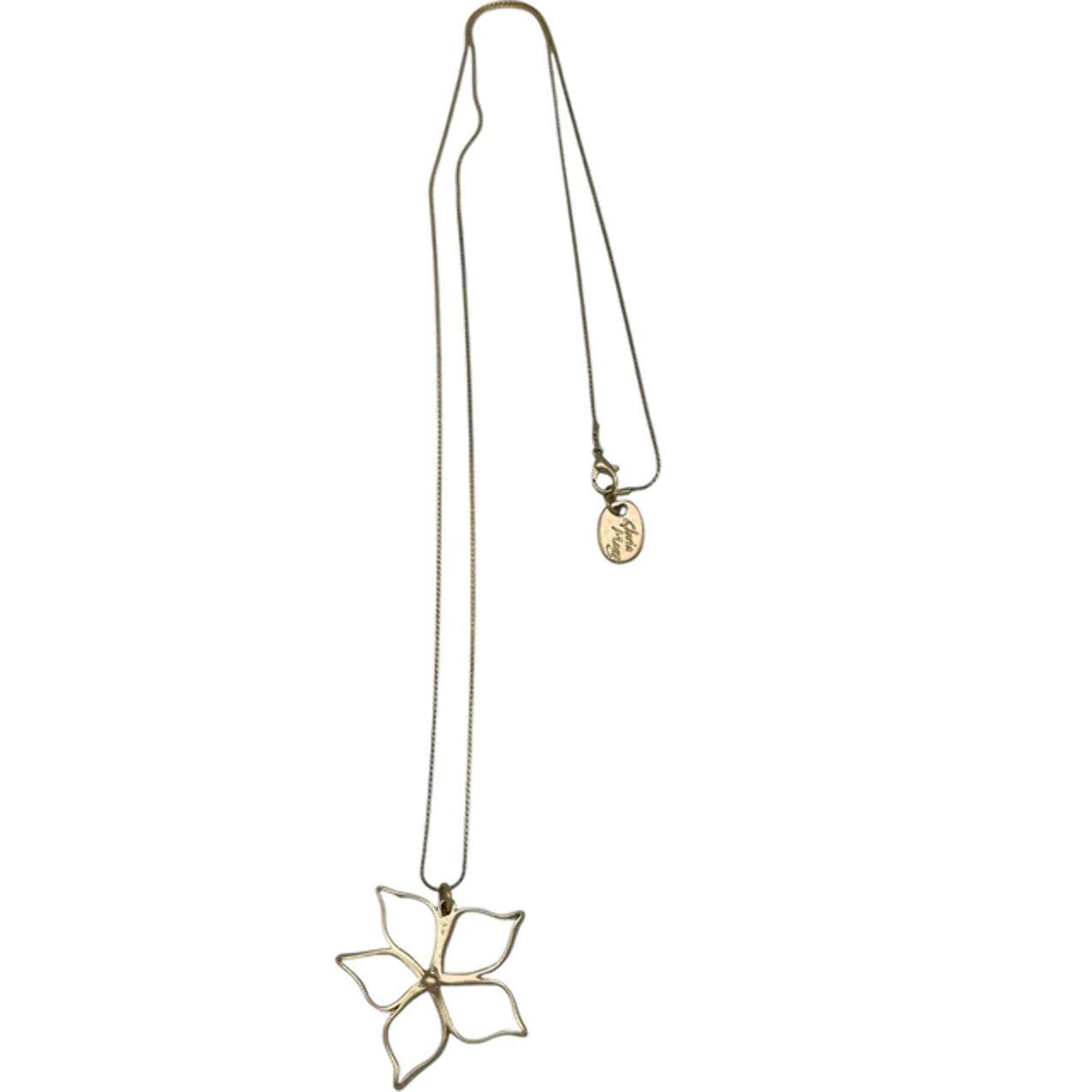 Collar largo latón 80cm Irregular Blom dorado chapado