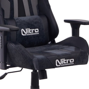 Poltrona gaming reclinabile a 155 gradi grigio e nera - Flyco
