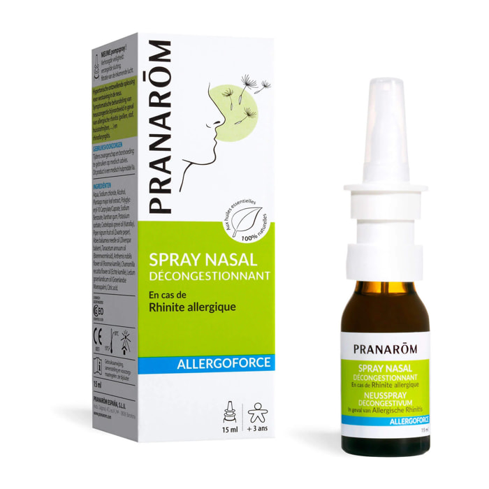 Pranarom - Spray nasal décongestionnant pour rhinite allergique - 15 ml