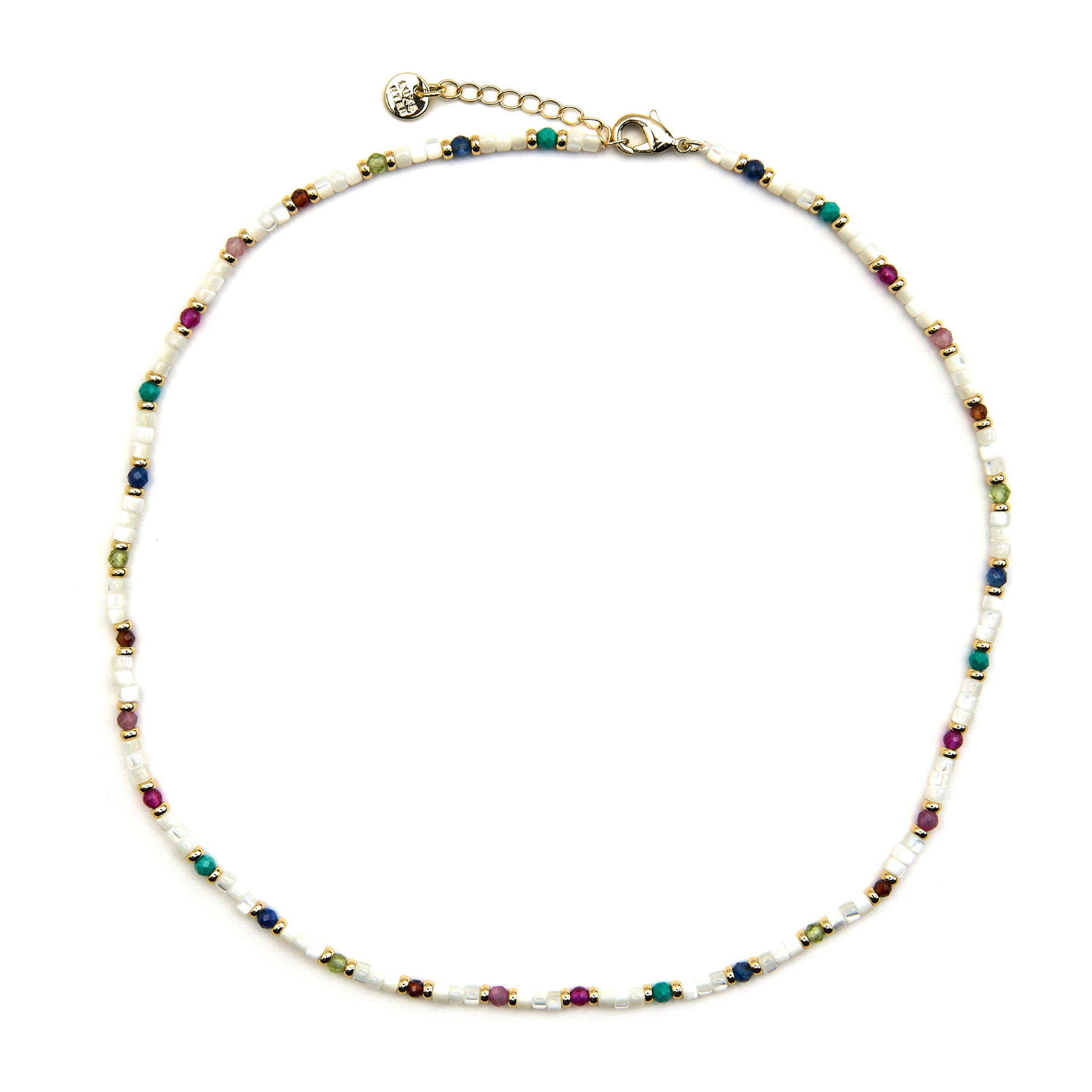 Collar con Madreperla Blanca acabado oro 18k