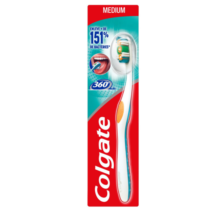 Pack de 12 - Brosse à dents Colgate 360° Medium