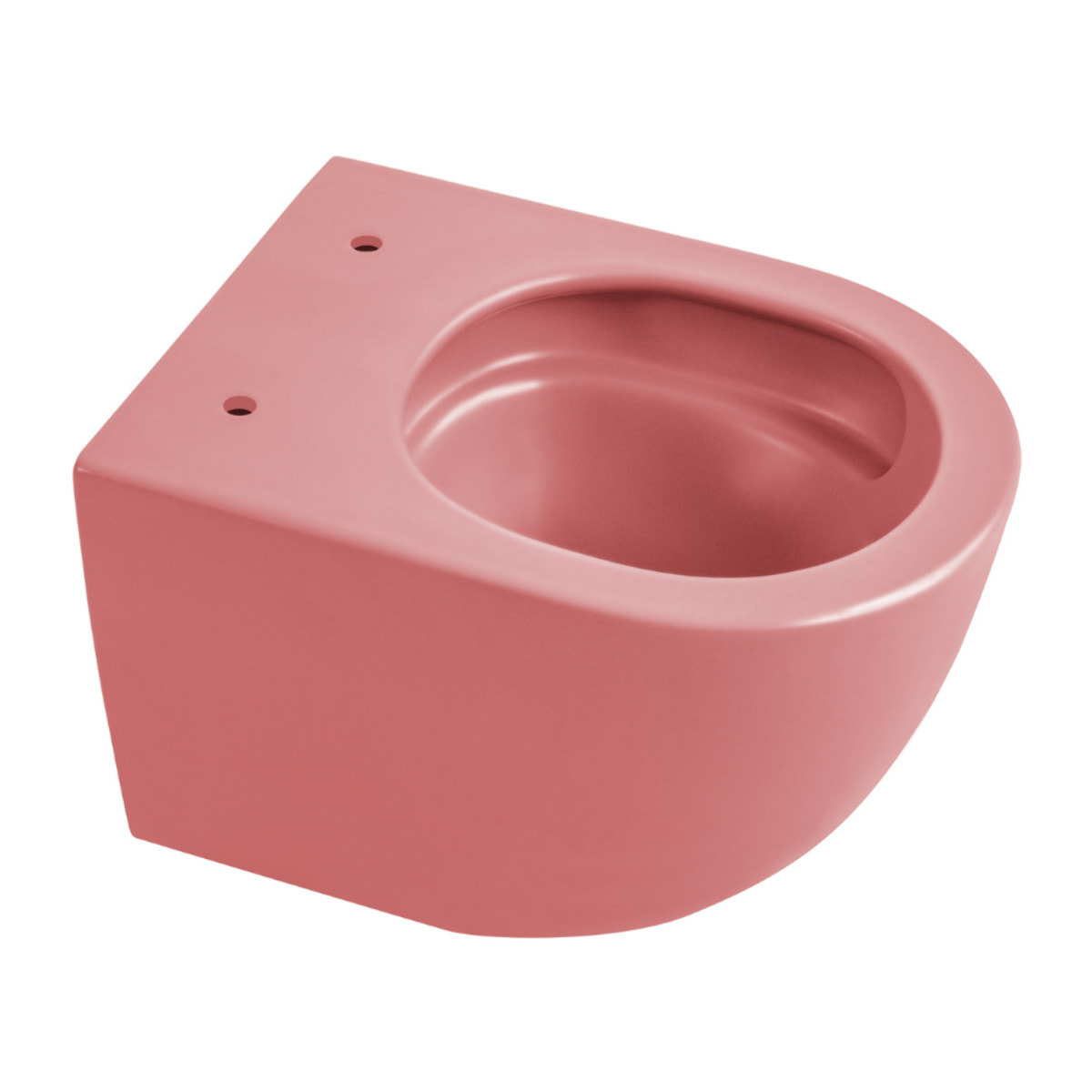 PixL Cuvette suspendue en céramique sans bride Tornado Quiet et fixations invisibles+abattant sofclose,rose mat (CEPX010RTORPPM)