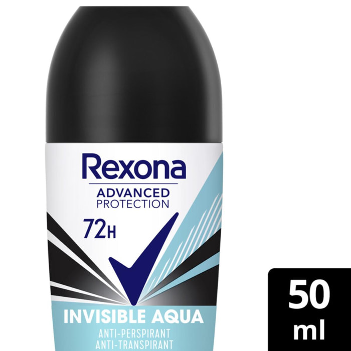 6 Déodorants REXONA Bille Invisible Aqua (Lot 6x50ml)