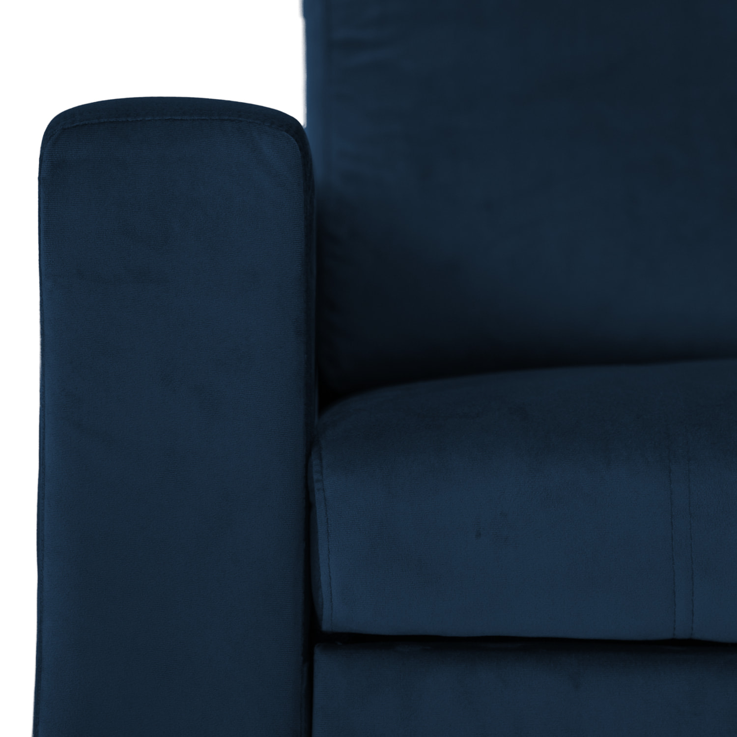 Canapé d'angle convertible JAMES 3 places en velours bleu