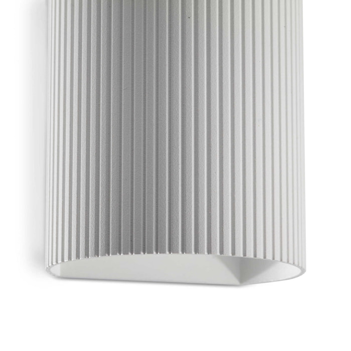 SOLE Lampada da parete rotondo bianca scanalata