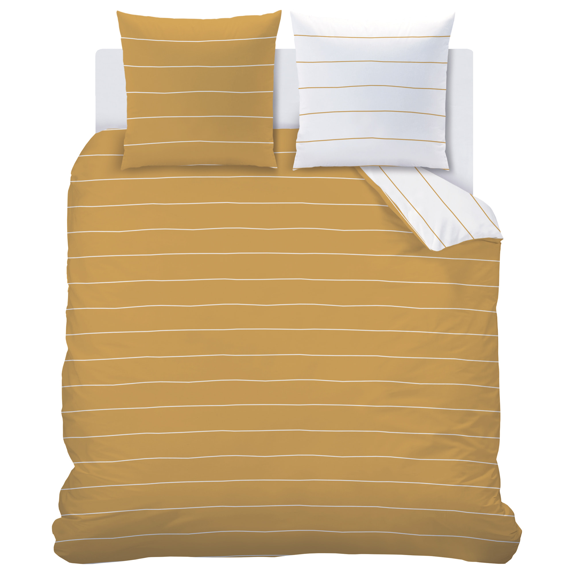 Parure de lit imprimée 100% coton, STRIPES