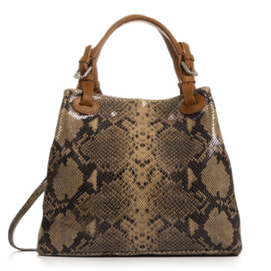 Emanuela Borsa tote Donna.Pelle autentica Camoscio Python Dollaro