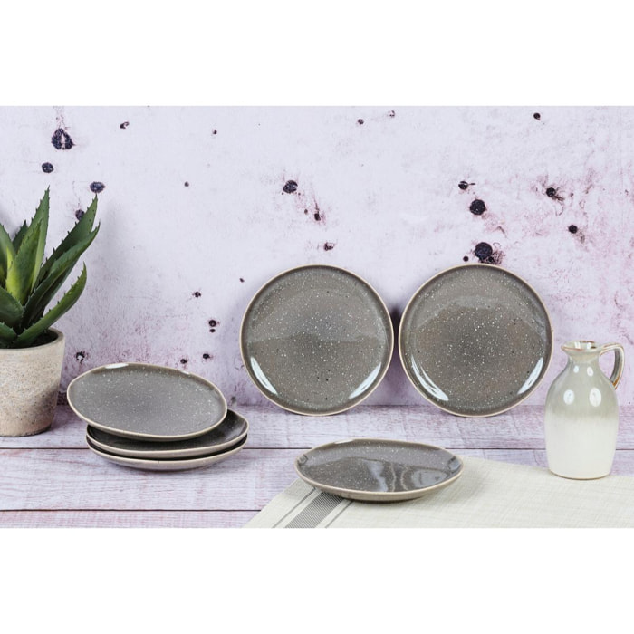 Assiette STELLAR Ø18cm - 6 pièces - Gris béton