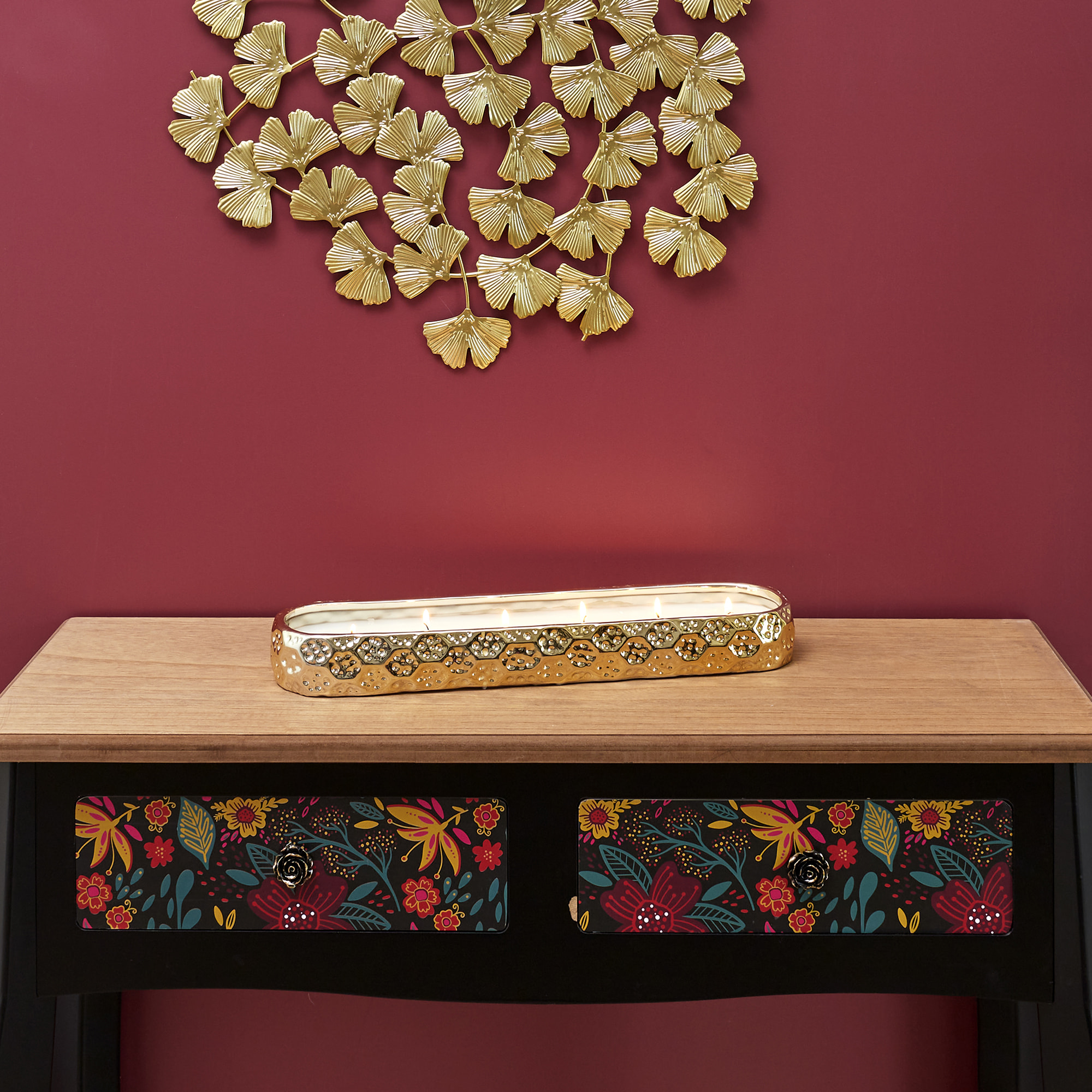 Bougie Parfumee Ceramique Or Du Temps 6 Meches