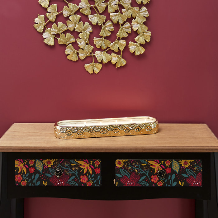 Bougie Parfumee Ceramique Or Du Temps 6 Meches