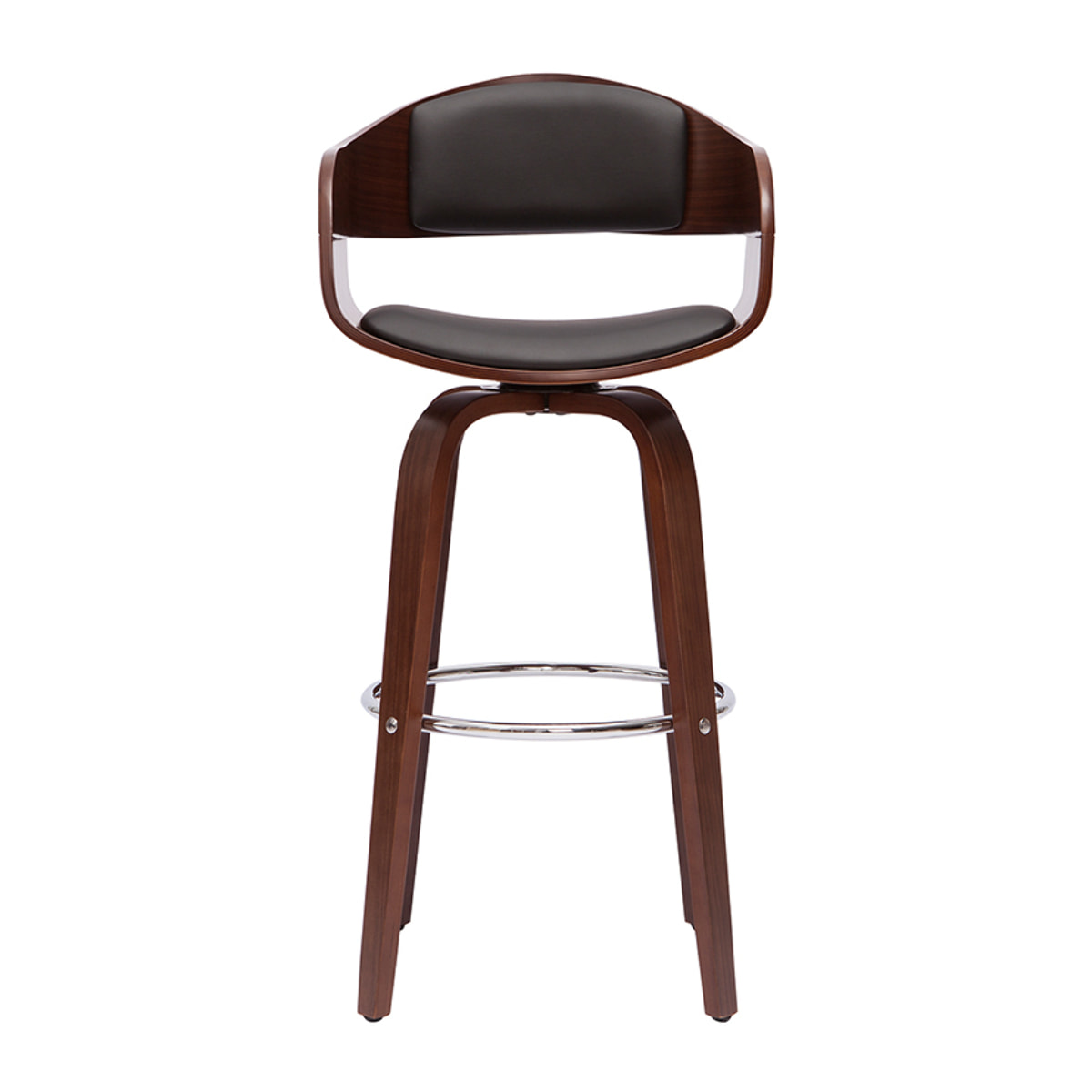 Tabourets de bar vintage pivotants 360° noyer H67.5 cm (lot de 2) GAO