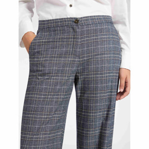 Elena Mirò - Pantalones masculinos de tela con diseño - Azul