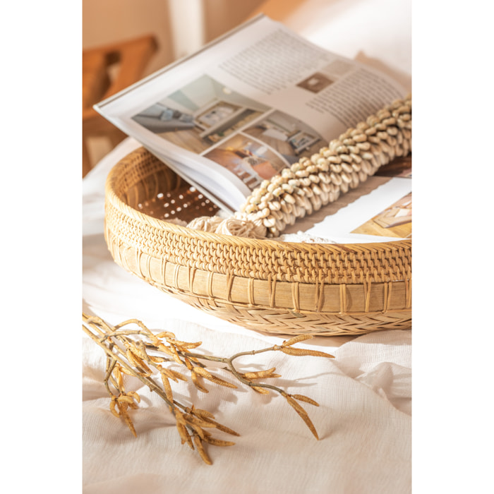 J-Line set de 2 plat Rond - rotin - naturel - set de 2