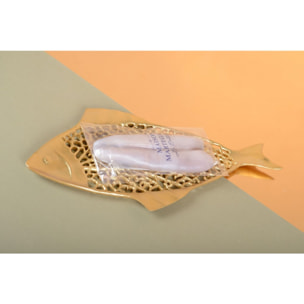 Coupe décorative poisson doré 38x18.5x1.5cm