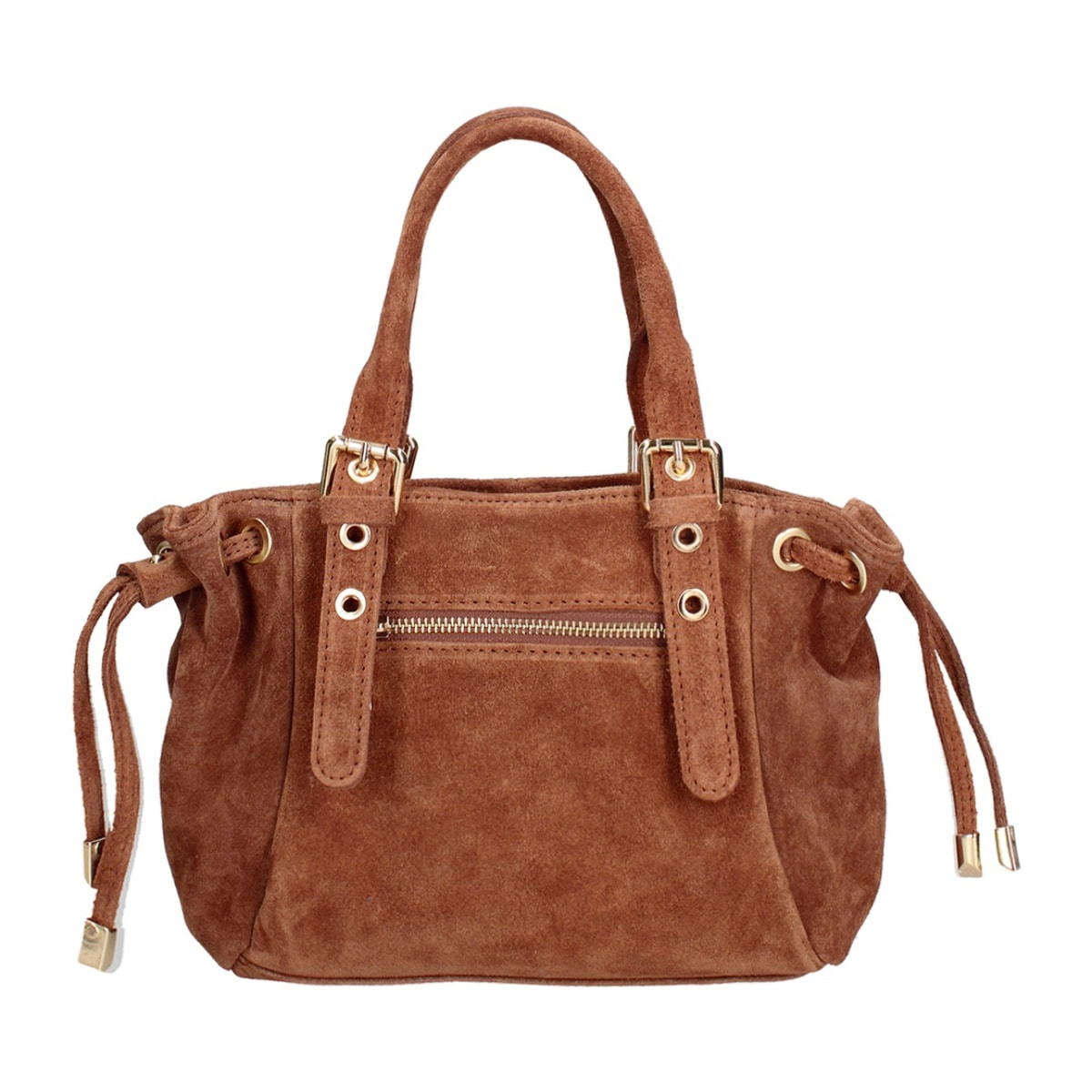 Borsa a mano da donna Made in Italy - Modello Elara Nova - Pelle scamosciata - 14.0 x 8.0 x 25.0 cm