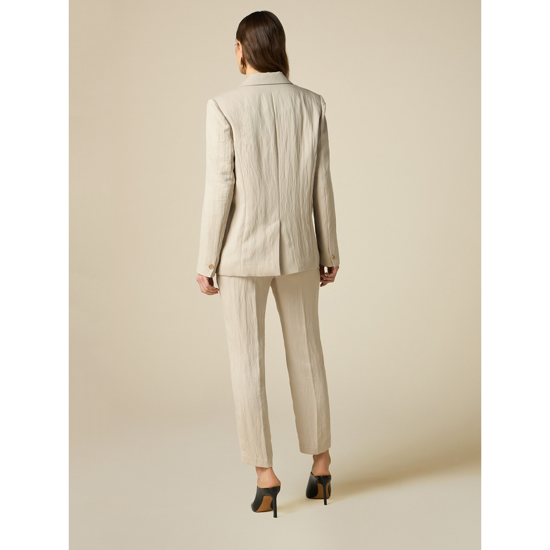 Oltre - Blazer en mezcla de tencel - Beige