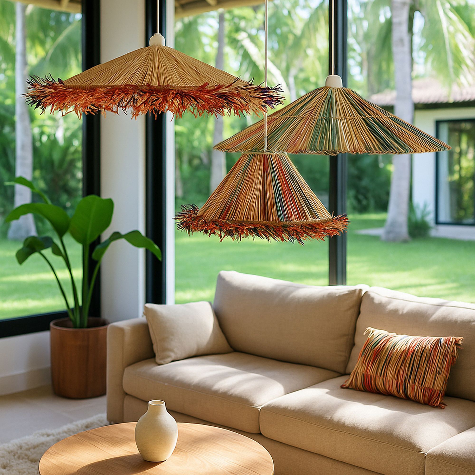 Suspension en raphia d70cm JOLO