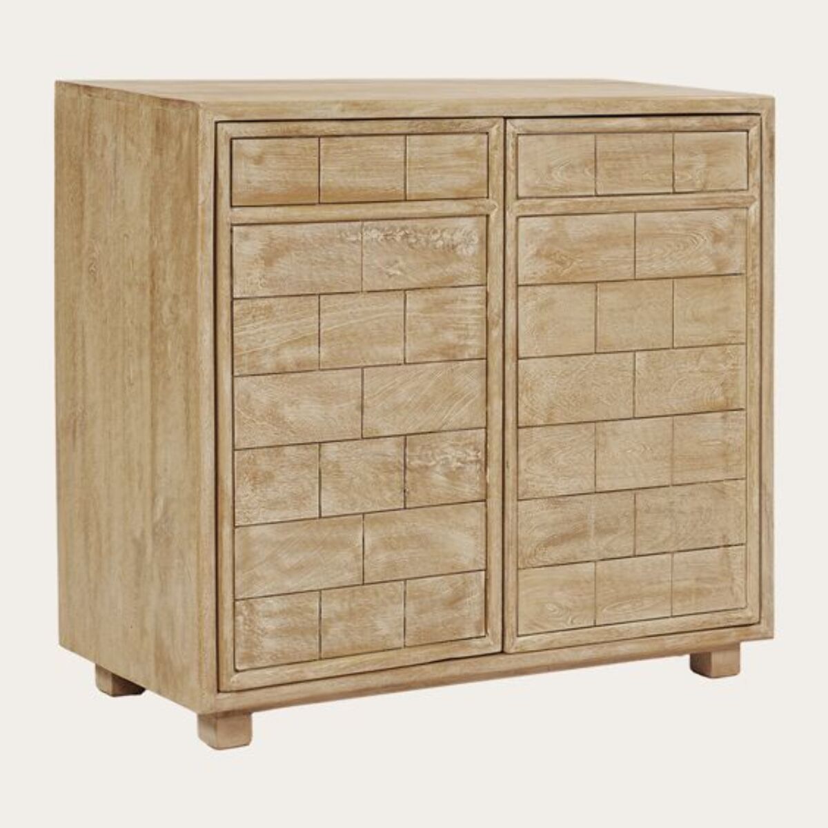 Buffet Zanda -bois massif de mangue-couleur arabica 90 x 80 x 40 cm