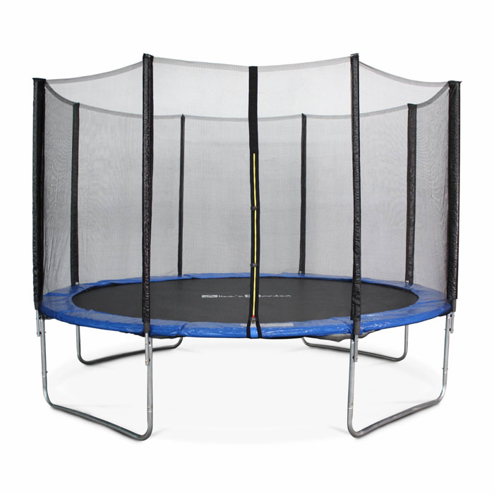 Trampoline rond Ø 370cm bleu avec son filet de protection - Saturne - Trampoline de jardin 370 cm 3m | Qualité PRO. | Normes EU