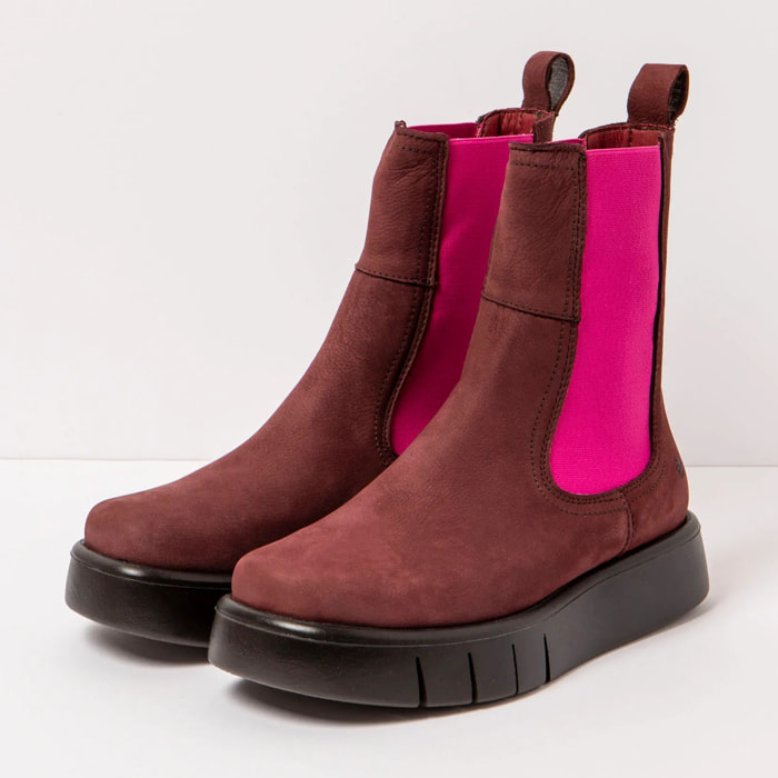Botines 1345 NOBUCK BURDEOS-FUCSIA/ MALAGA color Burdeos-fucsia