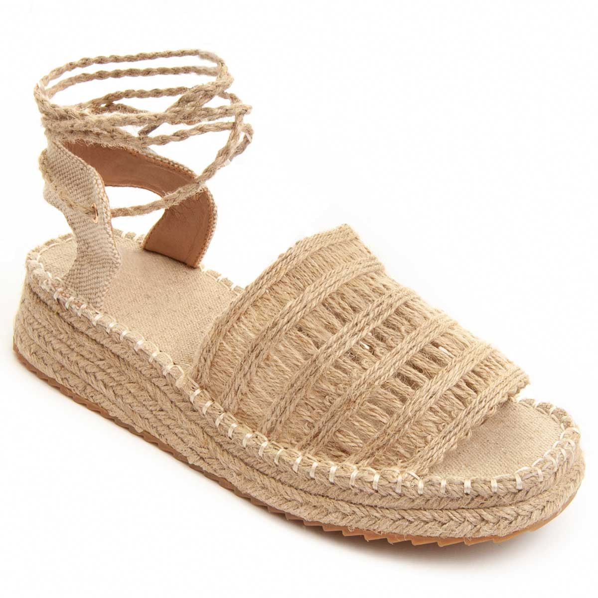 Sandalias de Cuña - Beige - Altura: 3 cm