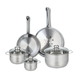 Ensemble de 2 Poêles de cuisson 24 et 28 cm et 3 faitouts 12, 14 et 20 cm Elo Profi Brillant