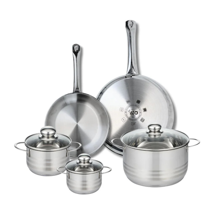 Ensemble de 2 Poêles de cuisson 24 et 28 cm et 3 faitouts 12, 14 et 20 cm Elo Profi Brillant
