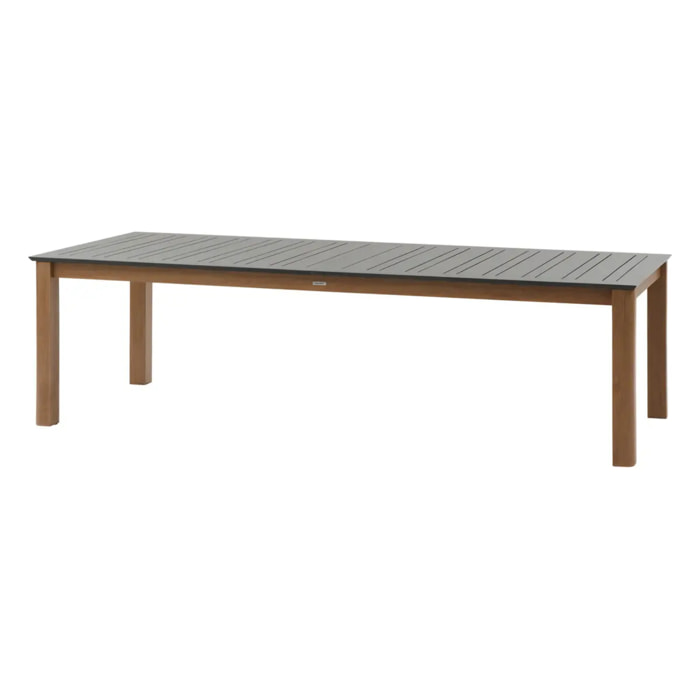 Table de jardin extensible rectangulaire "Miceira" graphite & honey 14 places en aluminium