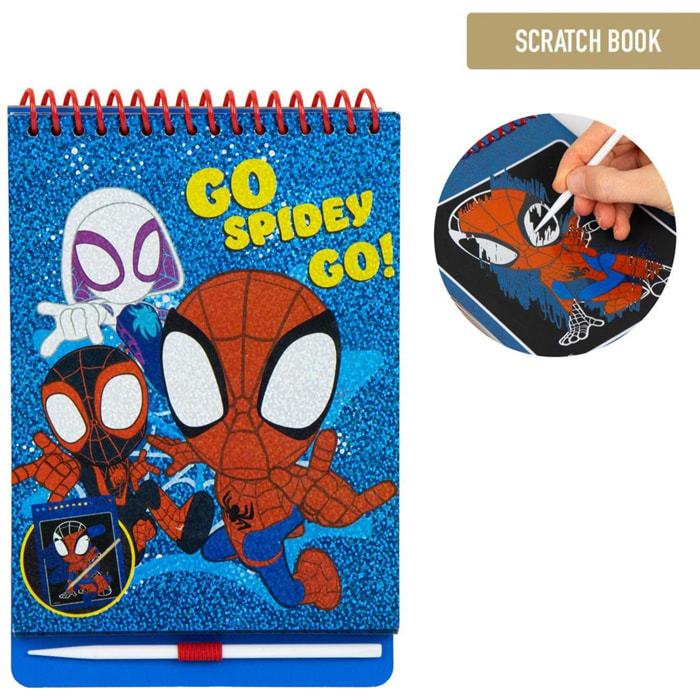 Set De Papelería Scratch Book Spidey