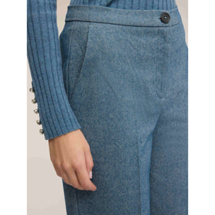 Motivi - Pantalones palazzo en hilo teñido - Light - blue