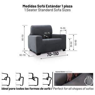 Funda de sofá TERCIOPELO ANTI MANCHAS Multi elástica modelo VERONICA