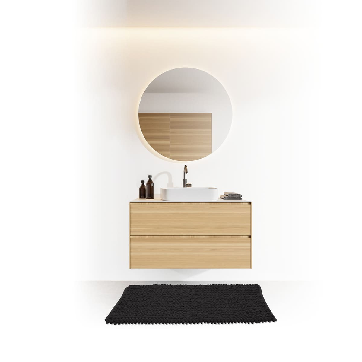 Tapis de bain 50x75 cm Noir khôl Colorama
