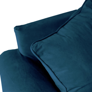 Canapé 3 places convertible en velours bleu navy OSCAR