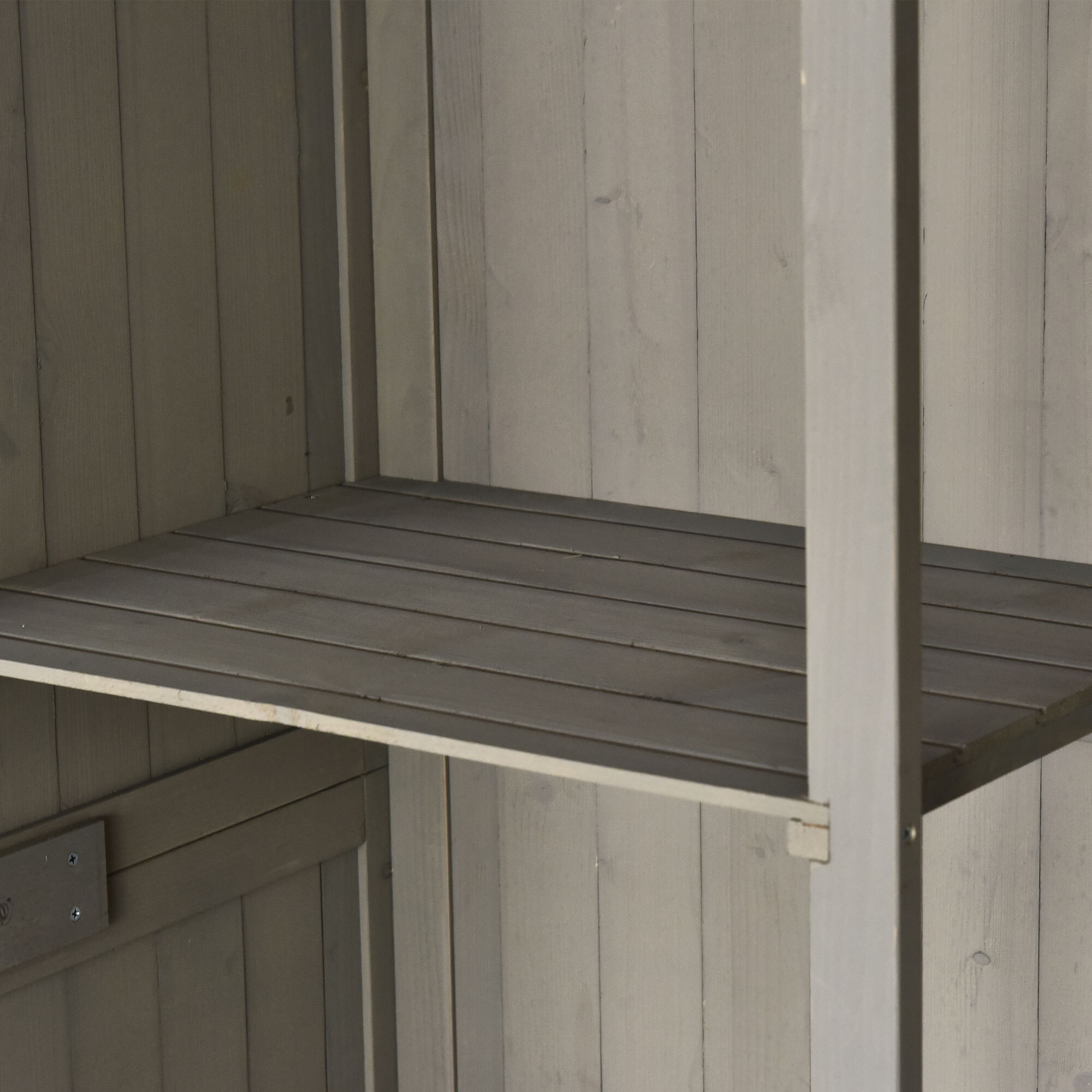 Cobertizo de Madera Caseta Exterior Armario Herramientas de Jardinería Doble Puertas Techo Impermeable Compartimientos de Diferentes Tamaños 127.5x50x164cm Madera Maciza