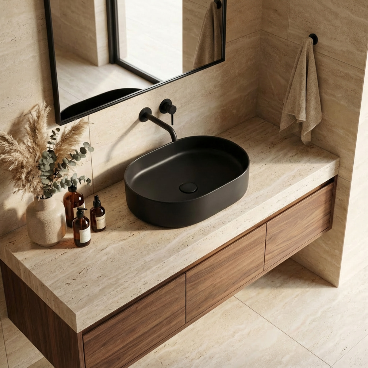 Vasque à poser ovale 50 x 36,5 x 12 cm sans trop-plein noir mat PixL (CEPX5037BKM)