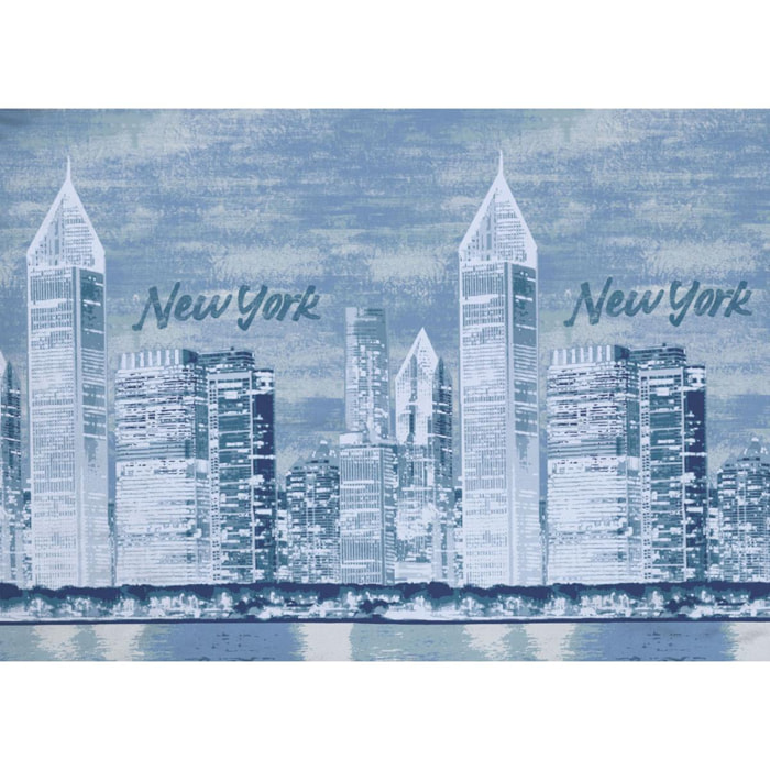 Completo Lenzuola 100% Cotone New York Blu