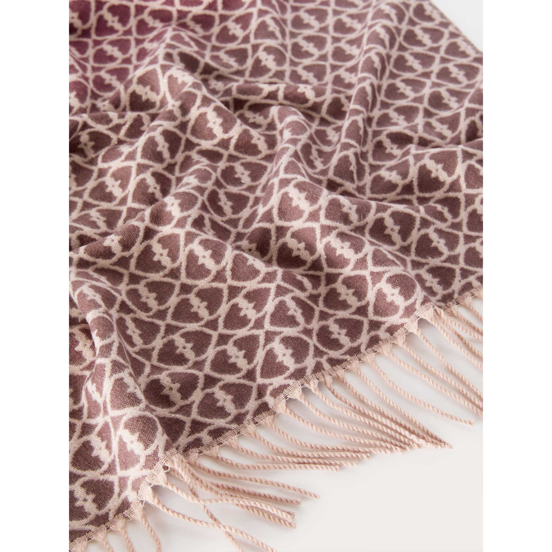 Motivi - Bufanda jacquard larga con flecos - Burgundy