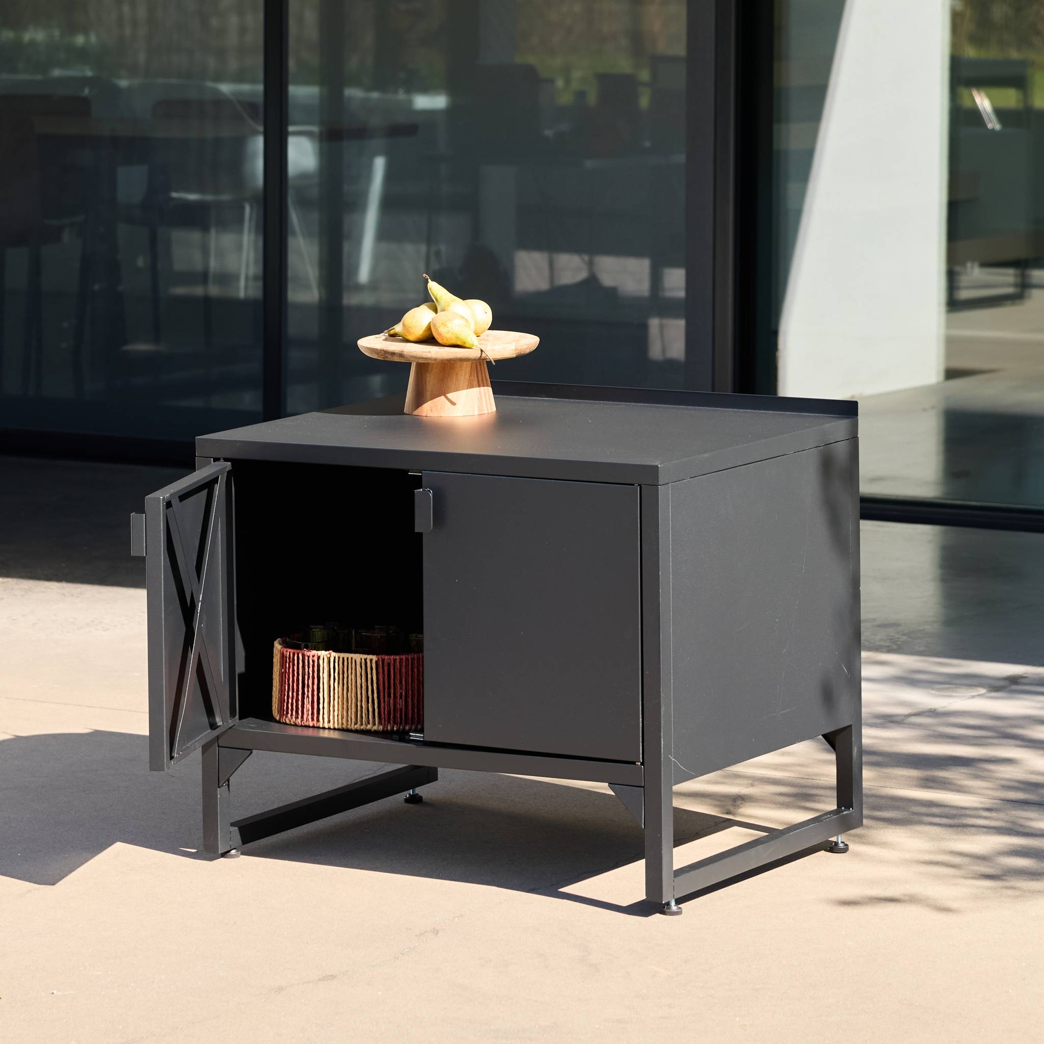 Module bas de cuisine extérieure acier 2 portes L80cm KEA